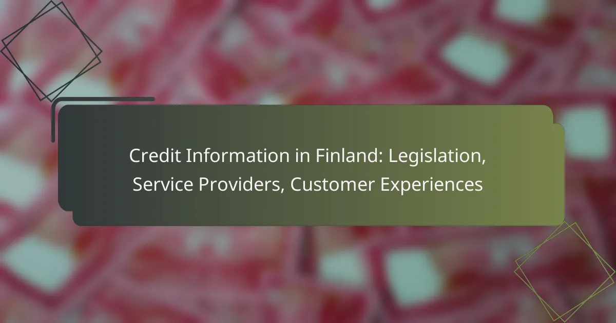 Credit Information in Finland: Legislation, Service Providers, Customer Experiences