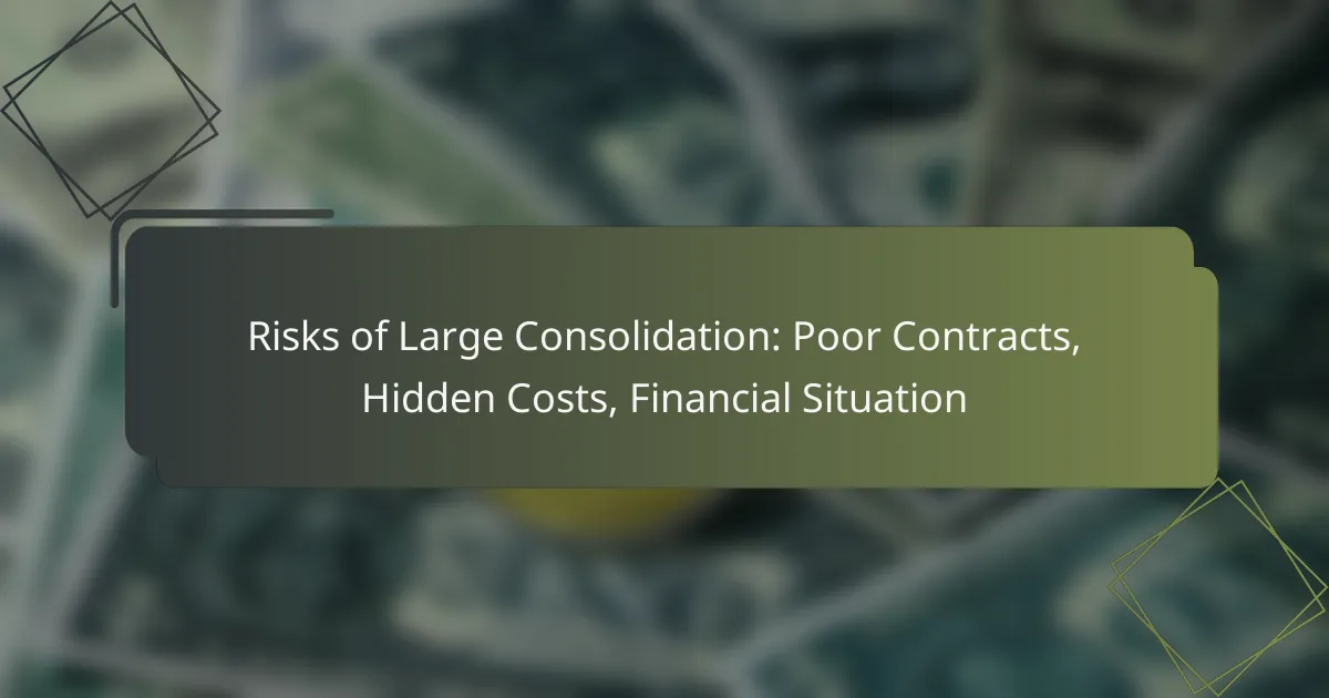 Risks of Large Consolidation: Poor Contracts, Hidden Costs, Financial Situation