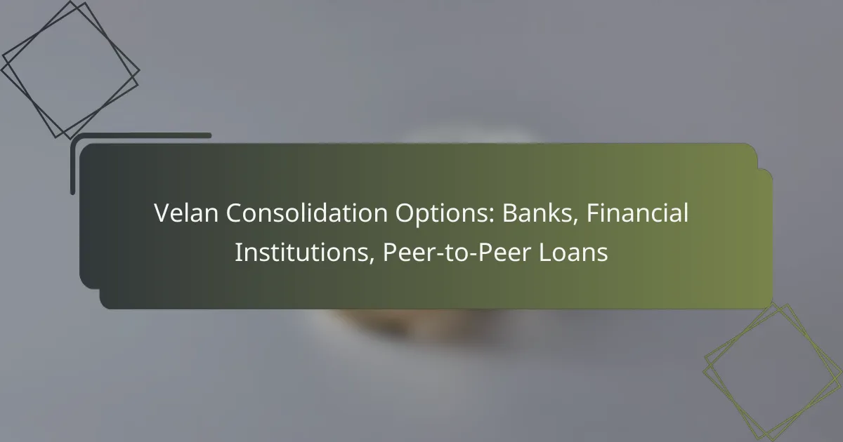 Velan Consolidation Options: Banks, Financial Institutions, Peer-to-Peer Loans