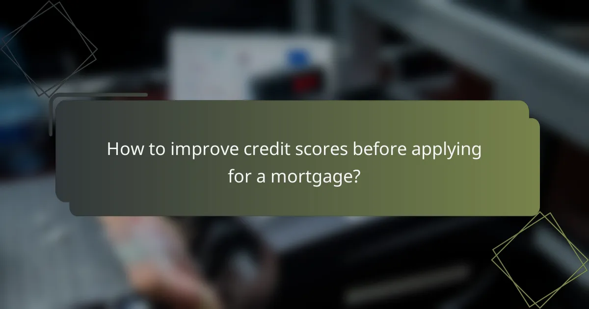How to improve credit scores before applying for a mortgage?