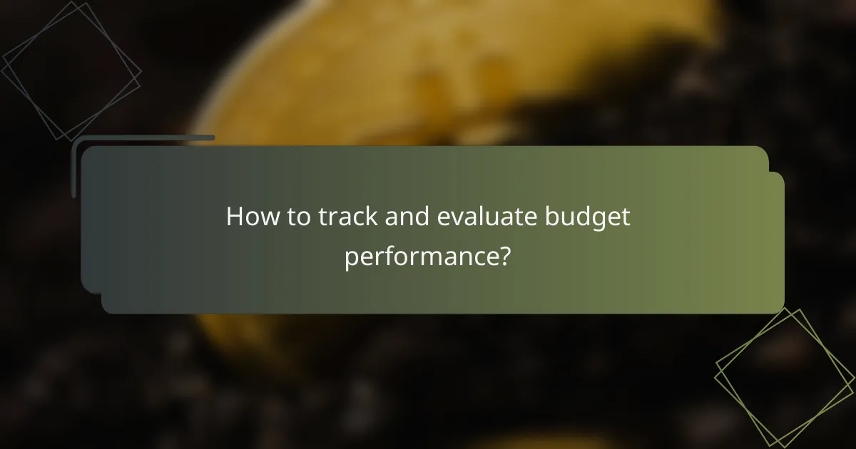 How to track and evaluate budget performance?