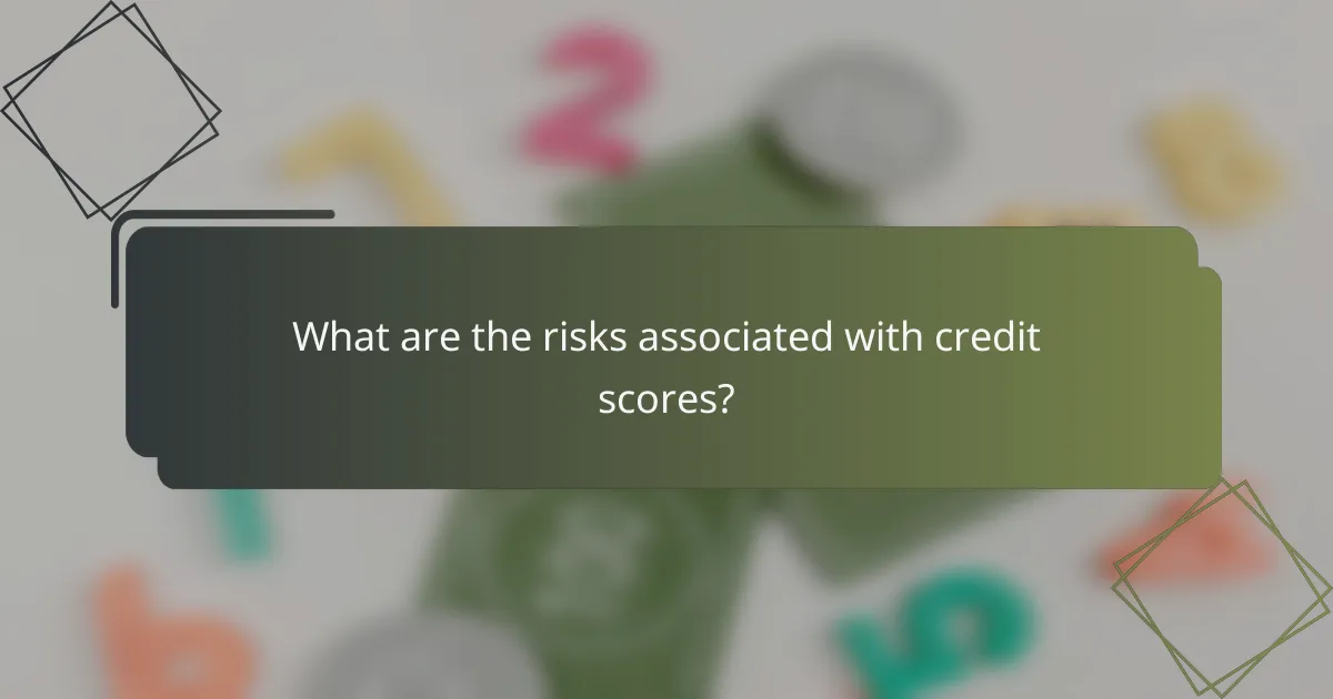 What are the risks associated with credit scores?
