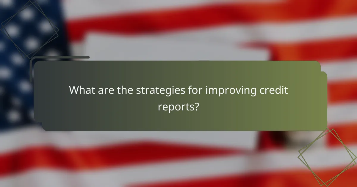 What are the strategies for improving credit reports?
